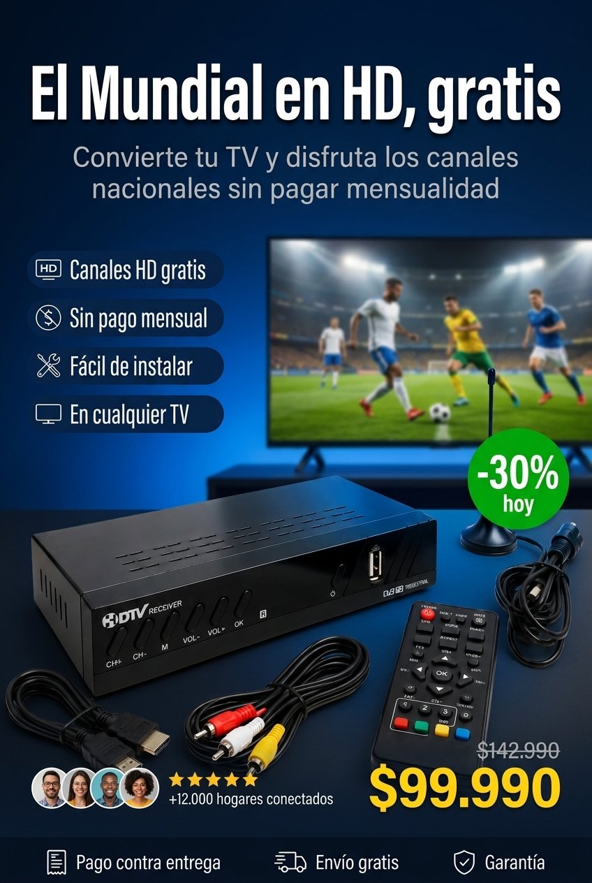 Decodificador TDT HD — Receptor de TV Digital (DVB-T2)