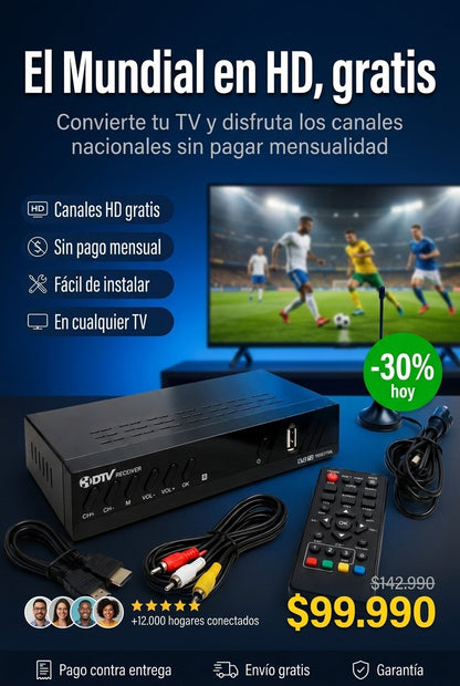 Decodificador TDT HD — Receptor de TV Digital (DVB-T2)