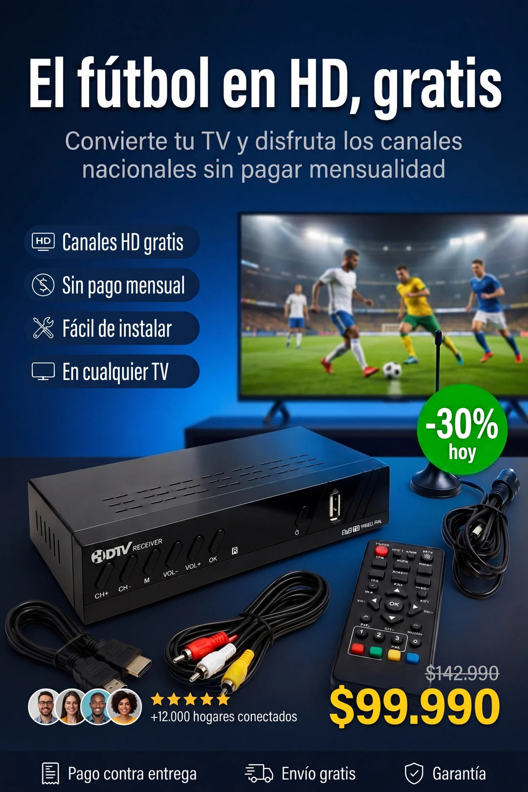 Decodificador TDT HD — Receptor de TV Digital (DVB-T2)